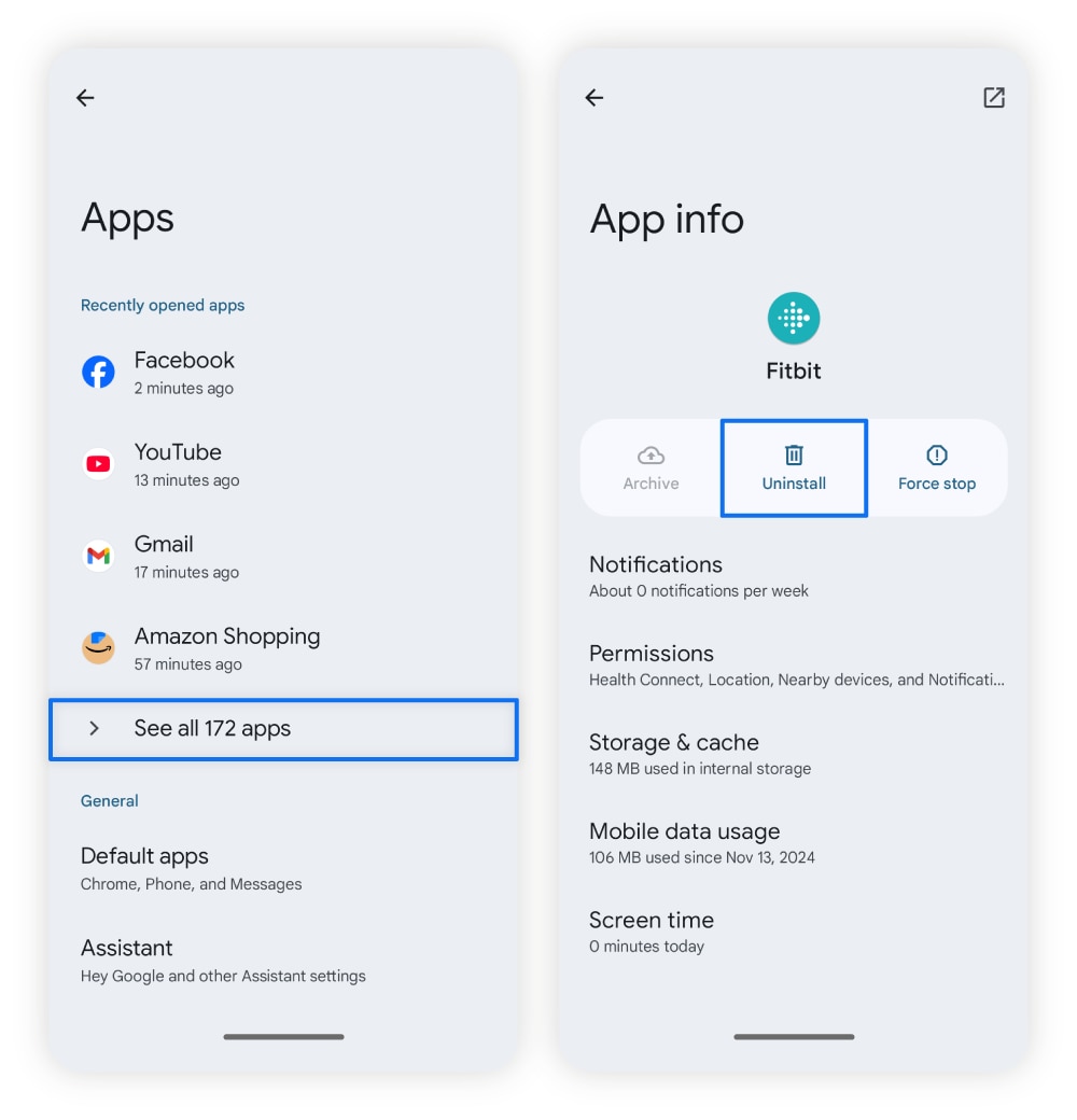 How to uninstall an app on Android phones.